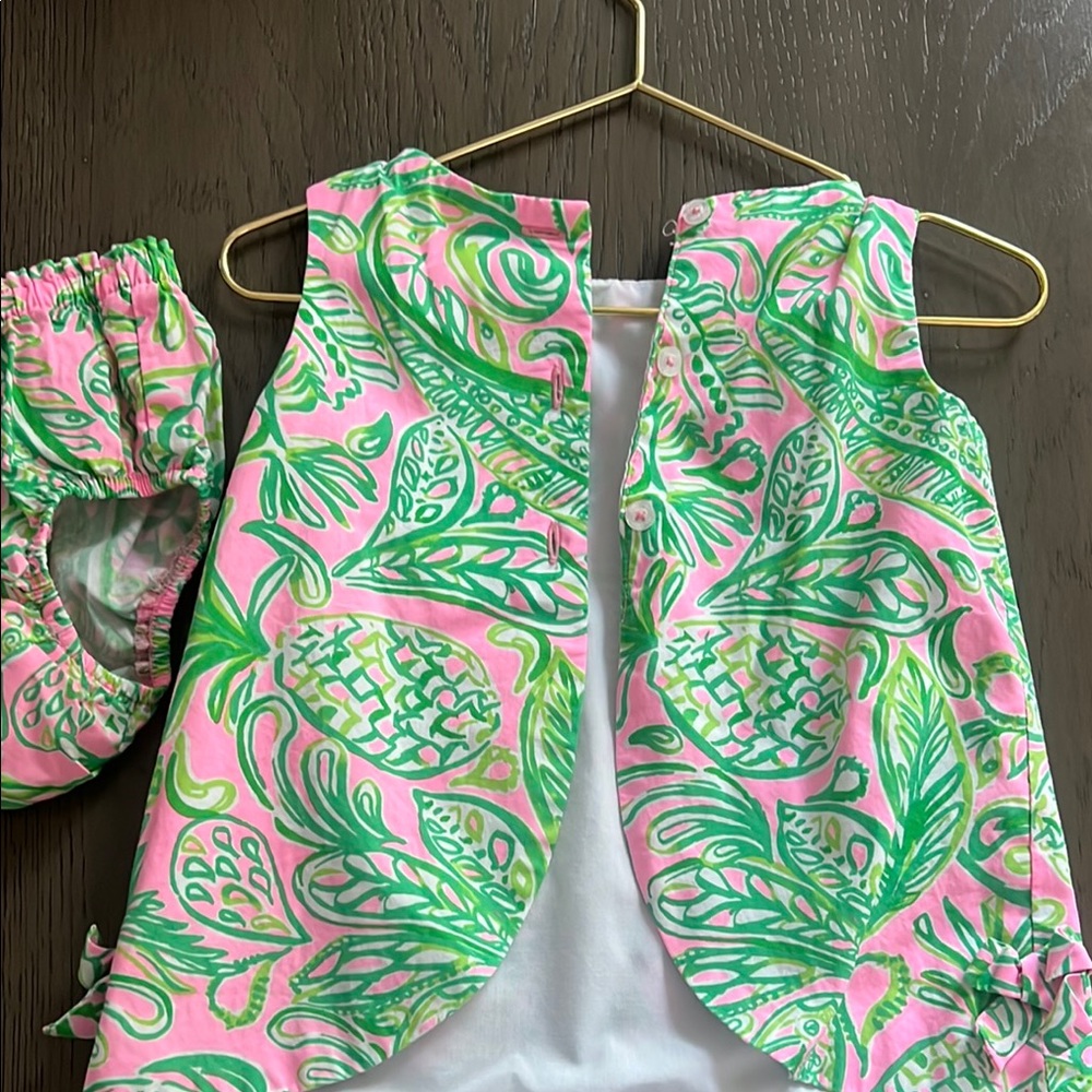 Lilly Pulitzer Pink and Green Diaper Cover - Picture 2 of 4